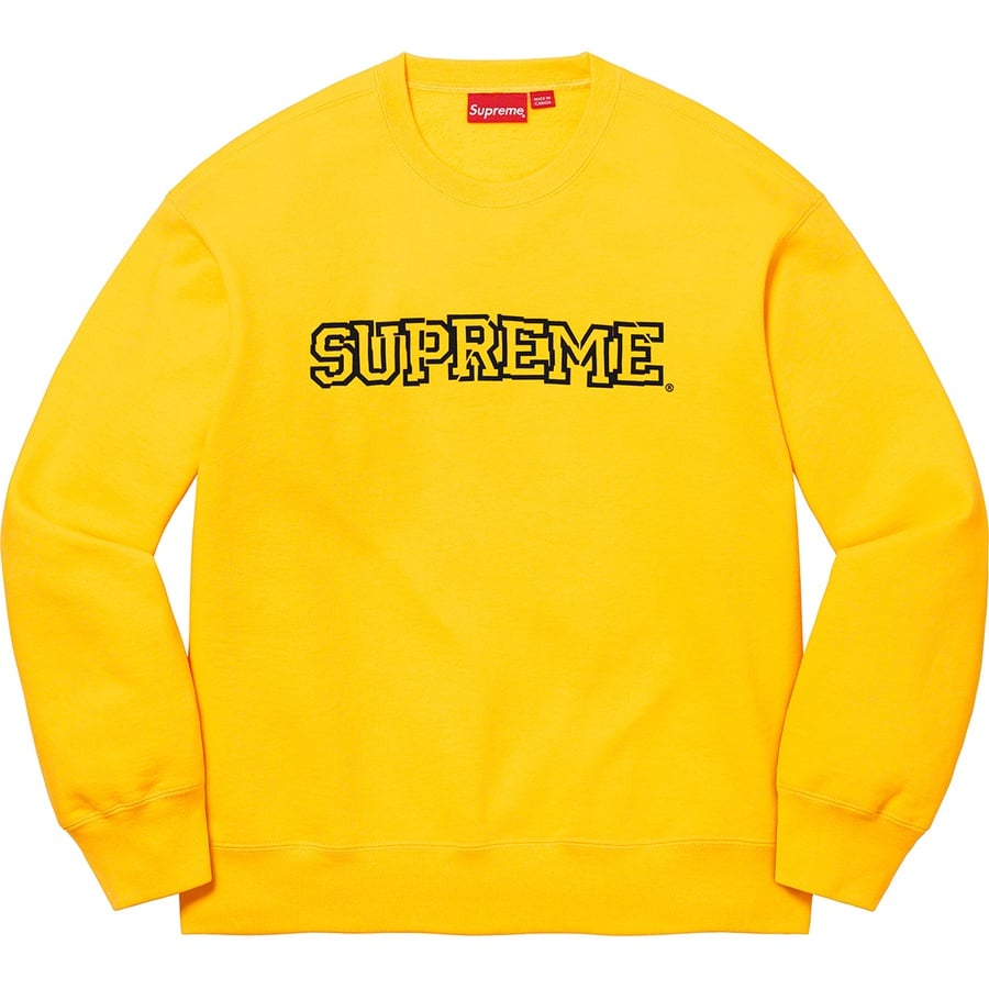 Details on Shattered Logo Crewneck Yellow from fall winter
                                                    2021 (Price is $138)
