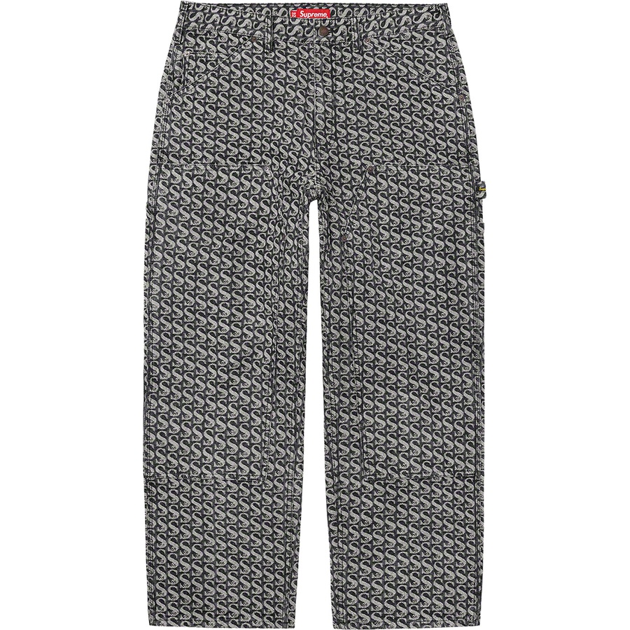 Supreme Monogram Double Knee Denim Painter Pant (FW21) - Black - $178
