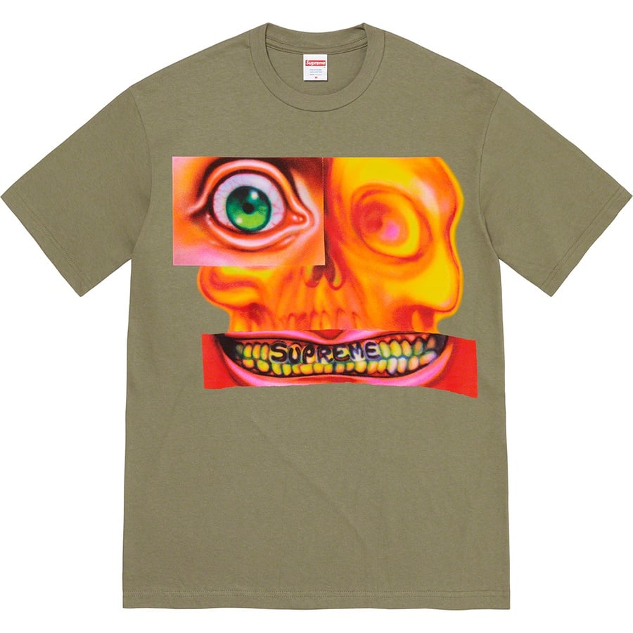 Details on Face Tee Light Olive from fall winter 2021 (Price is $38)