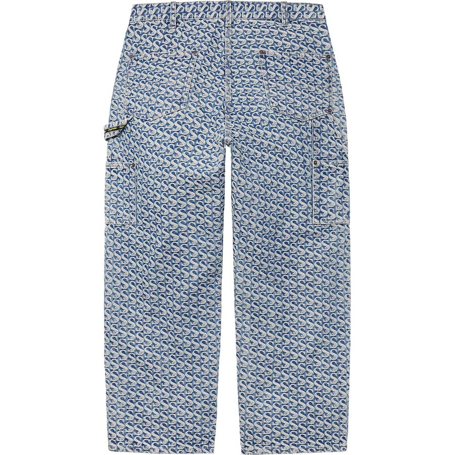 Details on Monogram Double Knee Denim Painter Pant Blue from fall winter
                                                    2021 (Price is $178)