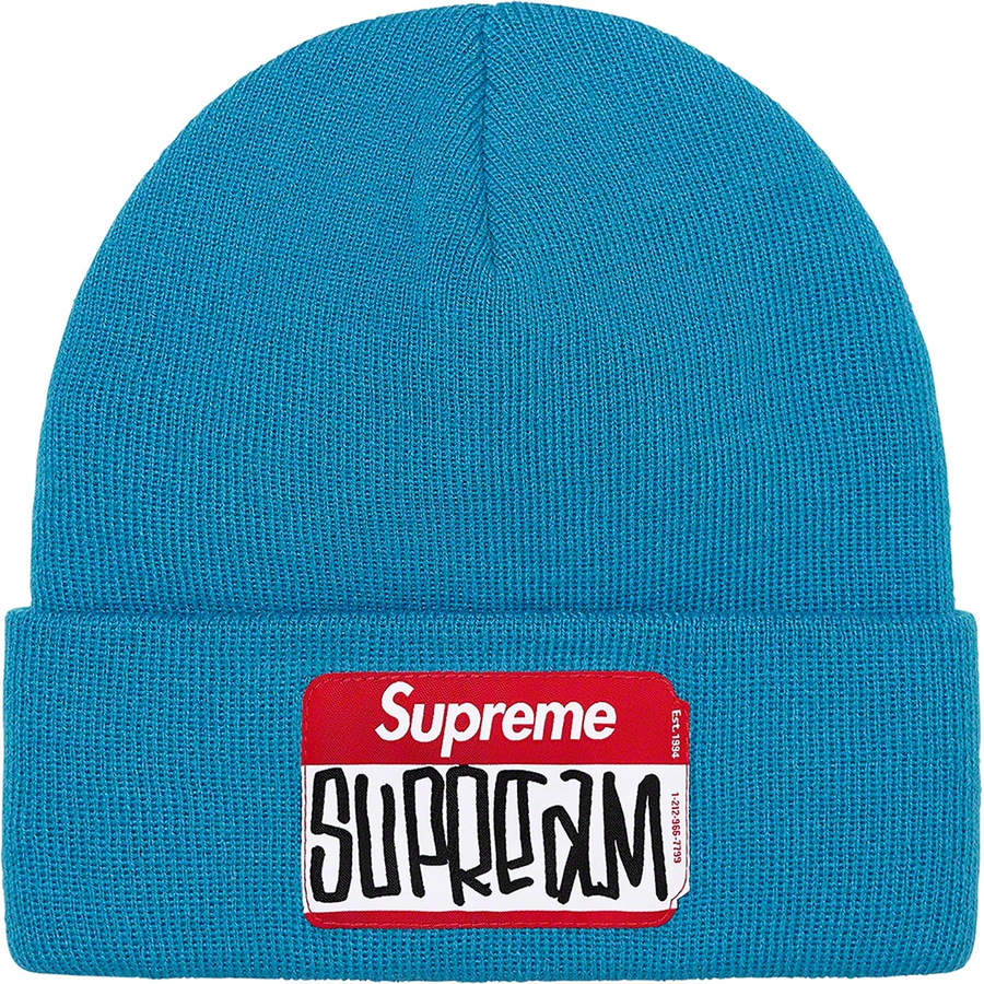 Details on Gonz Nametag Beanie Teal from fall winter 2021 (Price is $38)