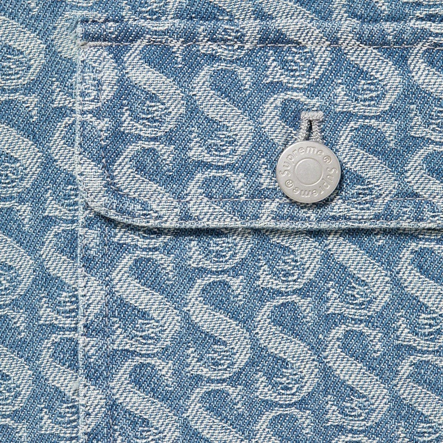 Details on Monogram Denim Shirt Blue from fall winter
                                                    2021 (Price is $148)