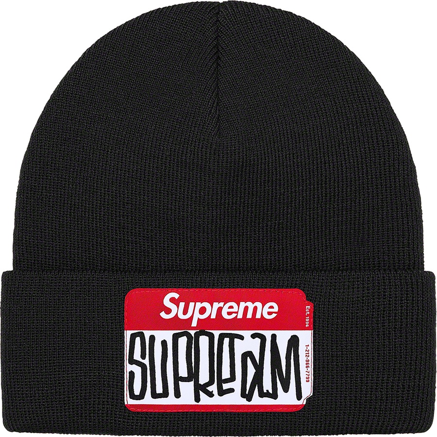 Details on Gonz Nametag Beanie Black from fall winter 2021 (Price is $38)