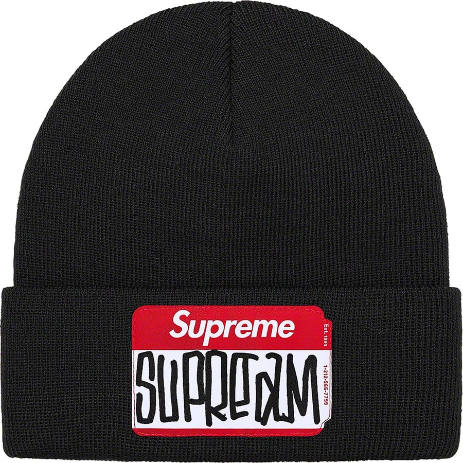 Details on Gonz Nametag Beanie Black from fall winter
                                                    2021 (Price is $38)