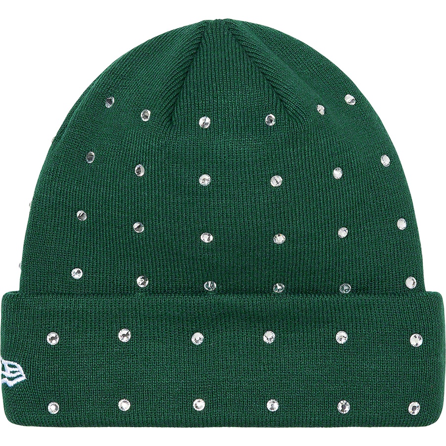 Details on New Era Rhinestone Beanie Dark Green from fall winter
                                                    2021 (Price is $48)