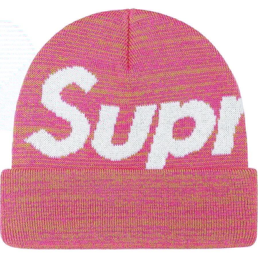 Supreme Big Logo Beanie (FW21) - Magenta Static  - $40