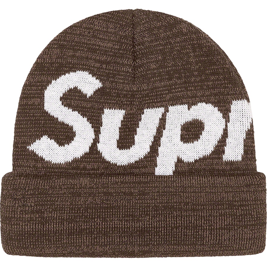 Supreme Big Logo Beanie (FW21) - Brown Static  - $40