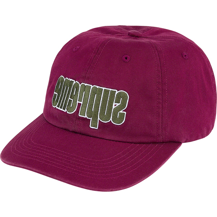 Details on Reverse Logo 6-Panel Burgundy from fall winter 2021 (Price is $48)