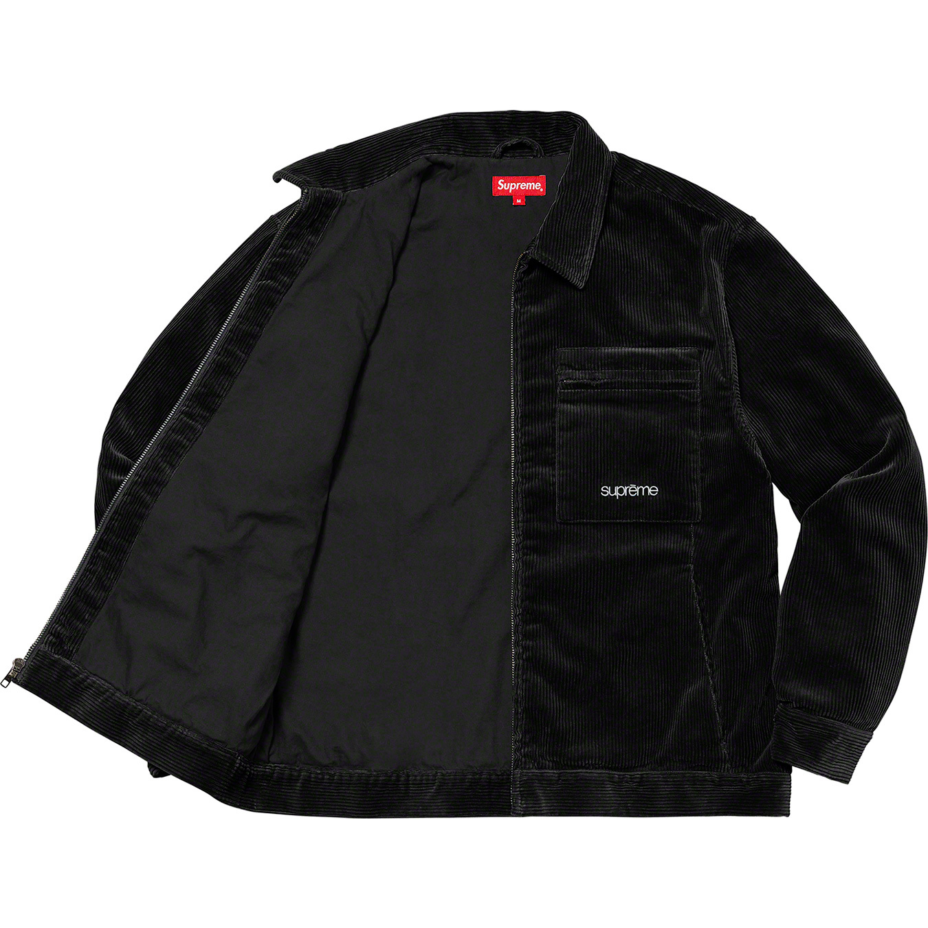 Supreme Corduroy Zip Jacket Black | www.beverlyhillsmagazine.com