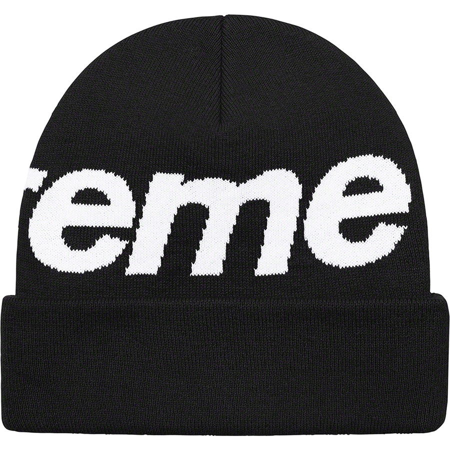 Supreme Big Logo Beanie (FW21) - Black - $40