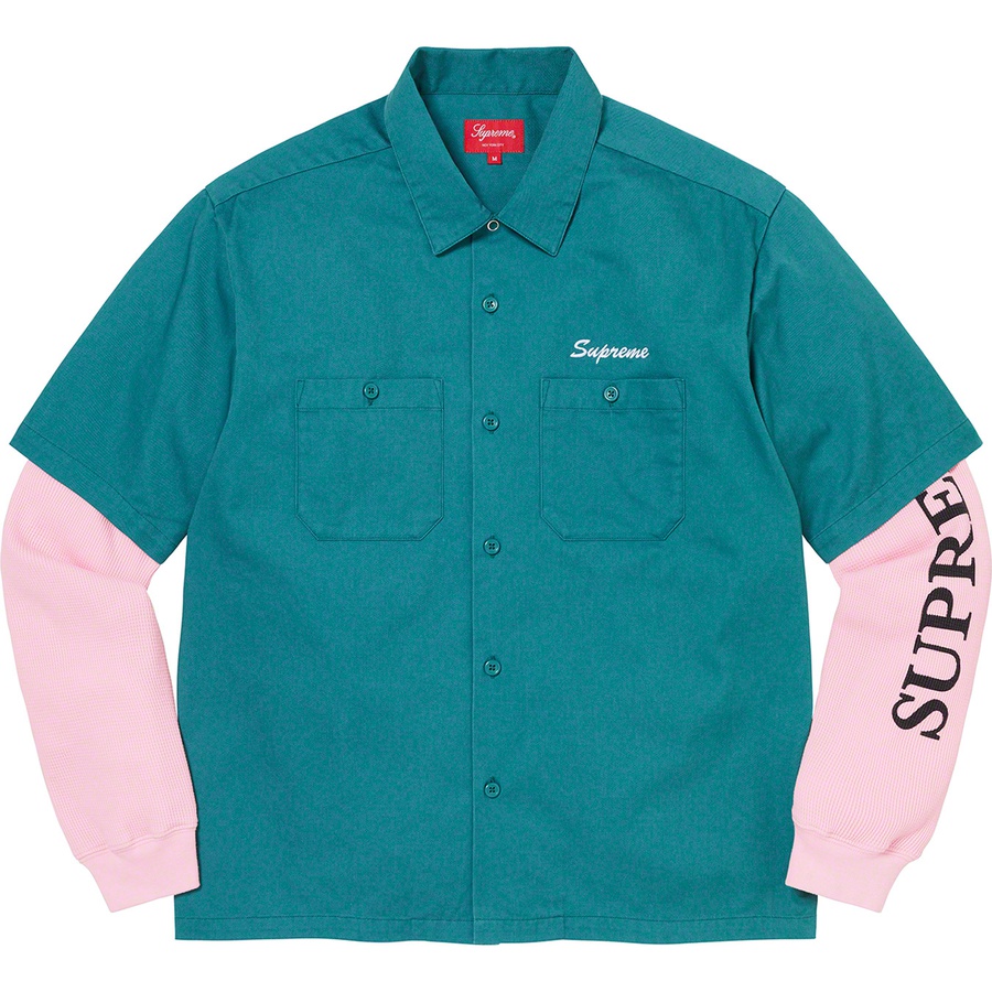 Details on Thermal Work Shirt Work Green from fall winter 2021 (Price is $128)