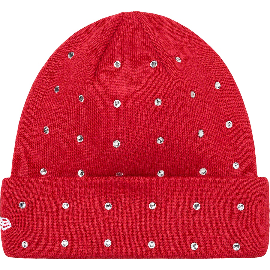 Details on New Era Rhinestone Beanie Burnt Red from fall winter 2021 (Price is $48)