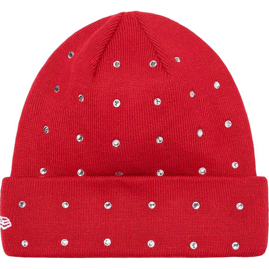 Supreme New Era Rhinestone Beanie (FW21) - Burnt Red - $48