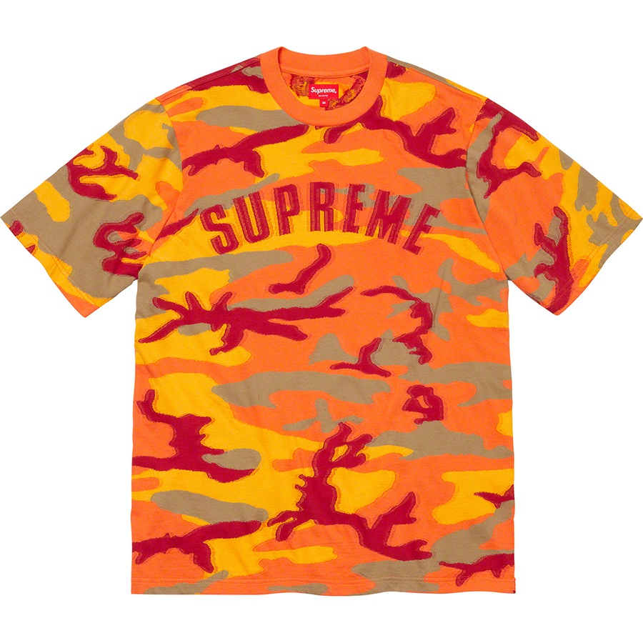 Details on Intarsia Camo S S Top Orange Camo from fall winter
                                                    2021 (Price is $88)