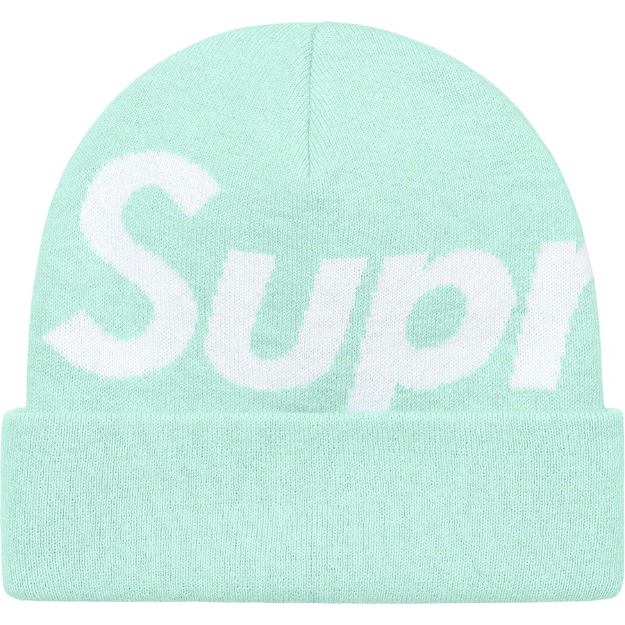 Supreme Big Logo Beanie (FW21) - Turquoise - $40