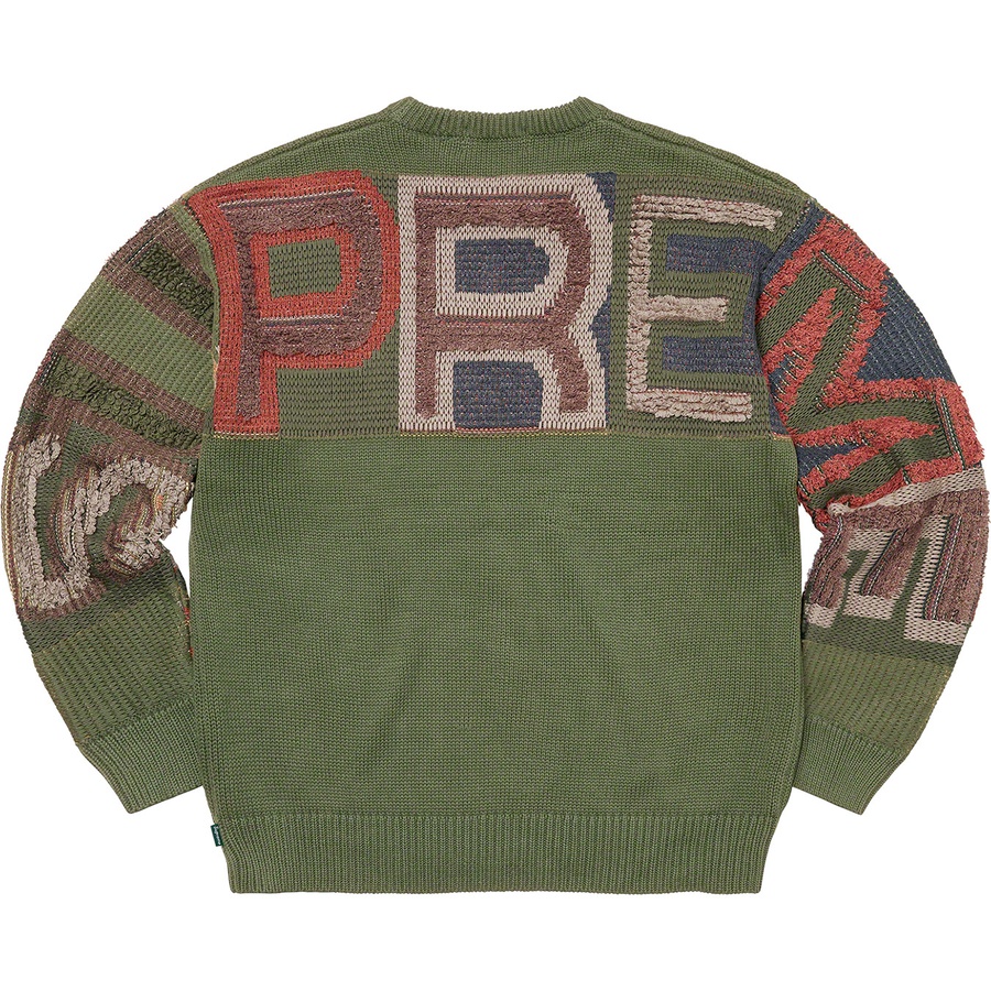 Details on Chenille Logo Sweater Olive from fall winter
                                                    2021 (Price is $168)