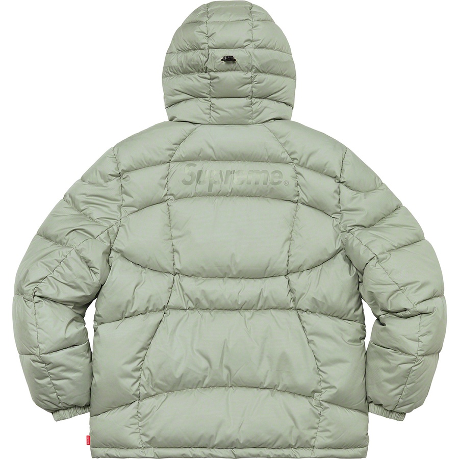 Details on Warp Hooded Puffy Jacket Sage from fall winter 2021 (Price is $298)