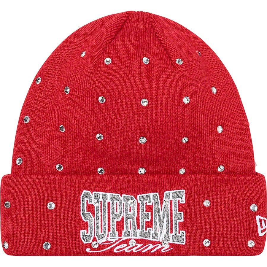 Details on New Era Rhinestone Beanie Burnt Red from fall winter
                                                    2021 (Price is $48)