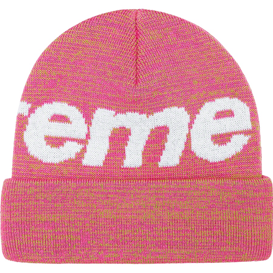 Supreme Big Logo Beanie (FW21) - Magenta Static  - $40