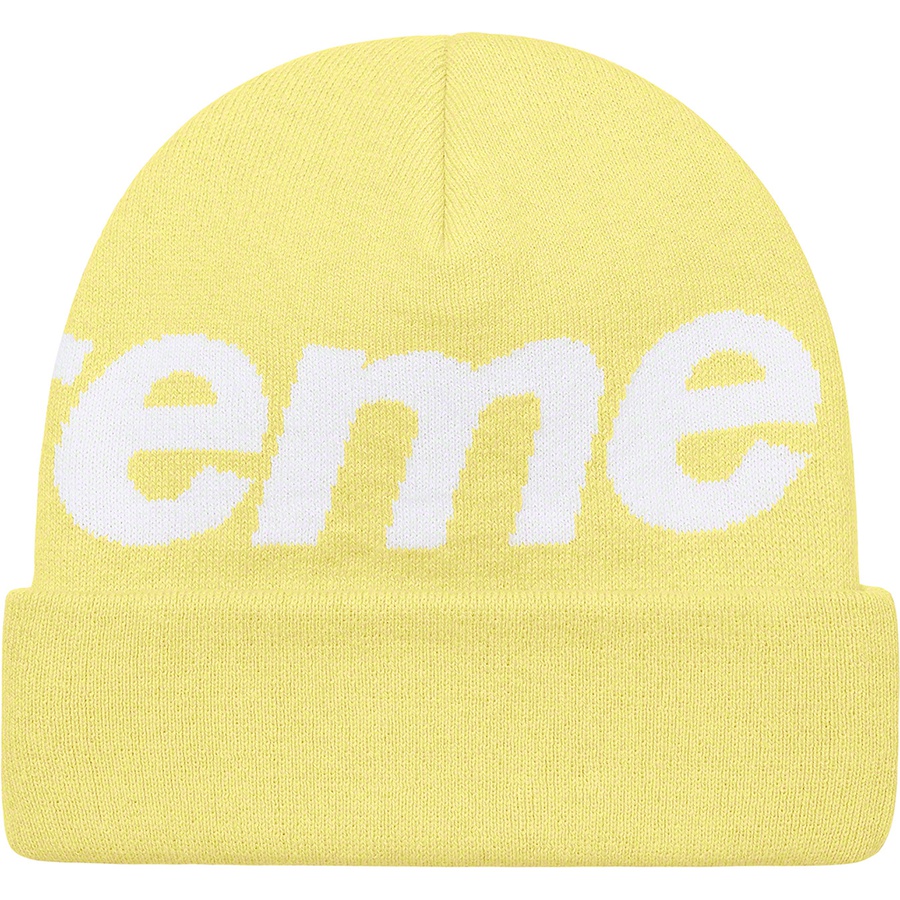 Supreme Big Logo Beanie (FW21) - Yellow - $40