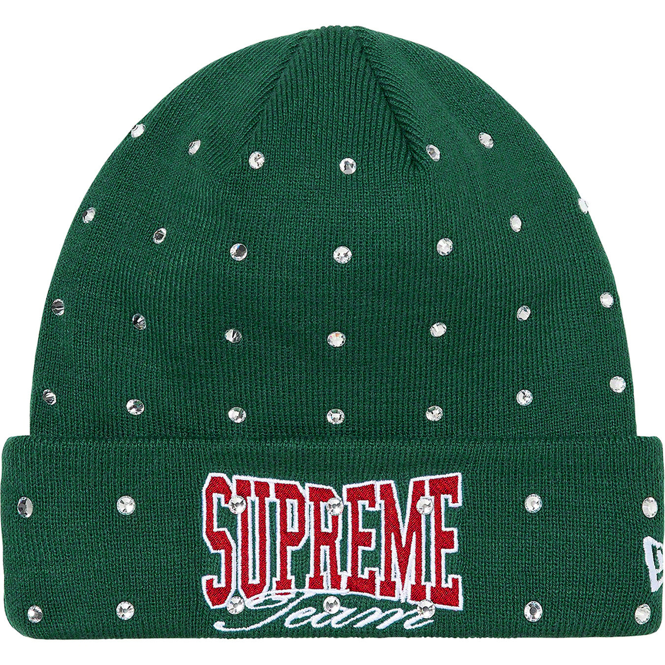 Supreme New Era Rhinestone Beanie Red