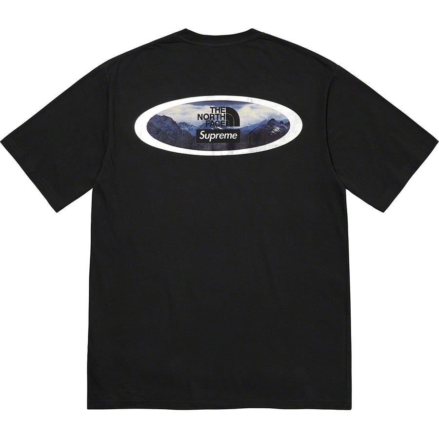 Details on Supreme The North Face Mountains Tee Black from fall winter
                                                    2021 (Price is $58)