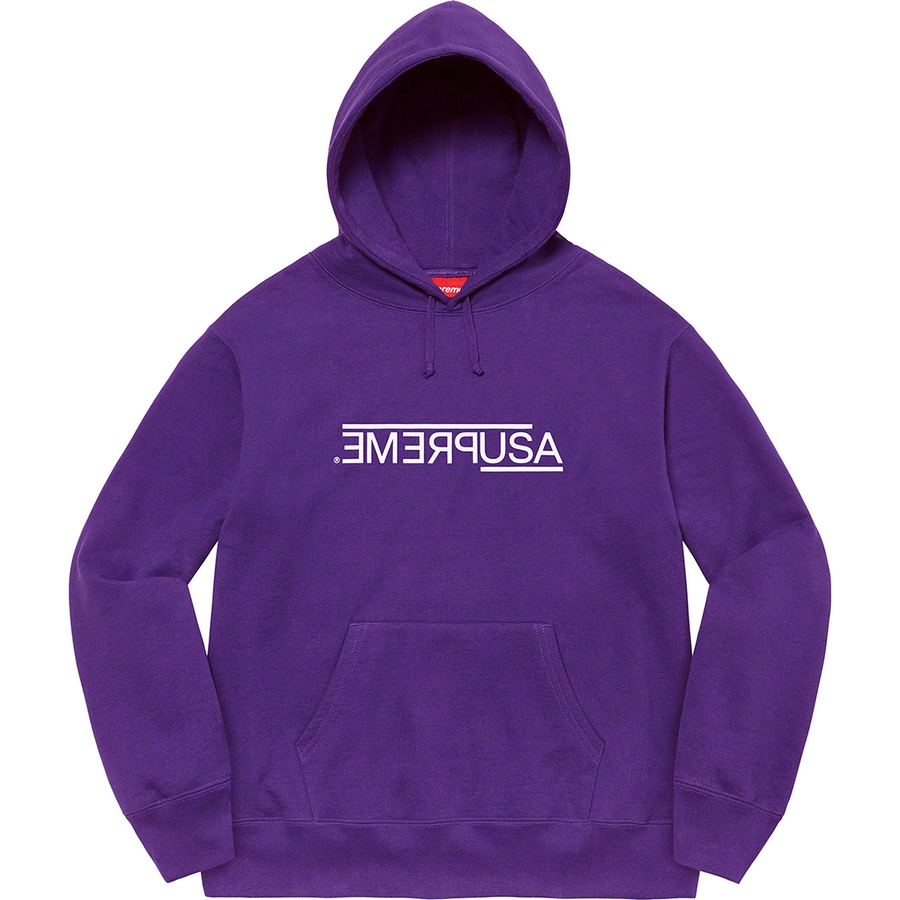 Details on USA Hooded Sweatshirt Purple from fall winter 2021 (Price is $158)