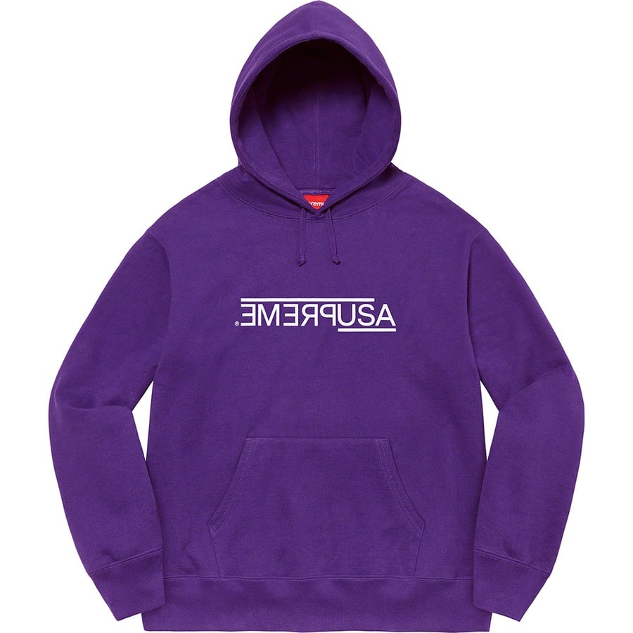 Details on USA Hooded Sweatshirt Purple from fall winter
                                                    2021 (Price is $158)