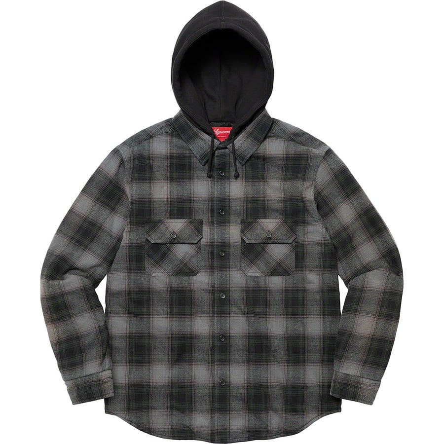 Details on Hooded Flannel Zip Up Shirt Black from fall winter
                                                    2021 (Price is $148)