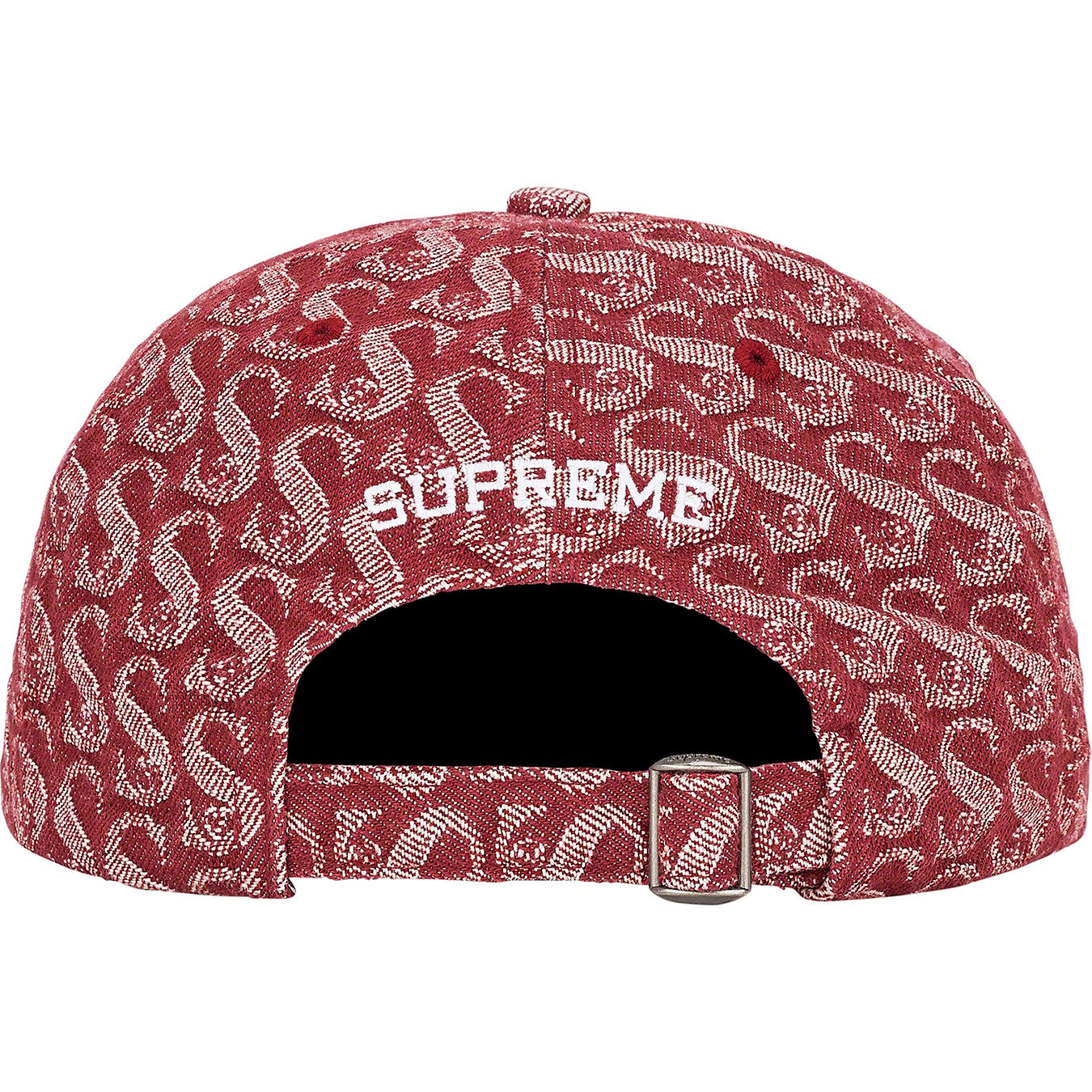 Supreme Monogram Denim 6 Panel Hat Red Fall 2021 Sold Out New