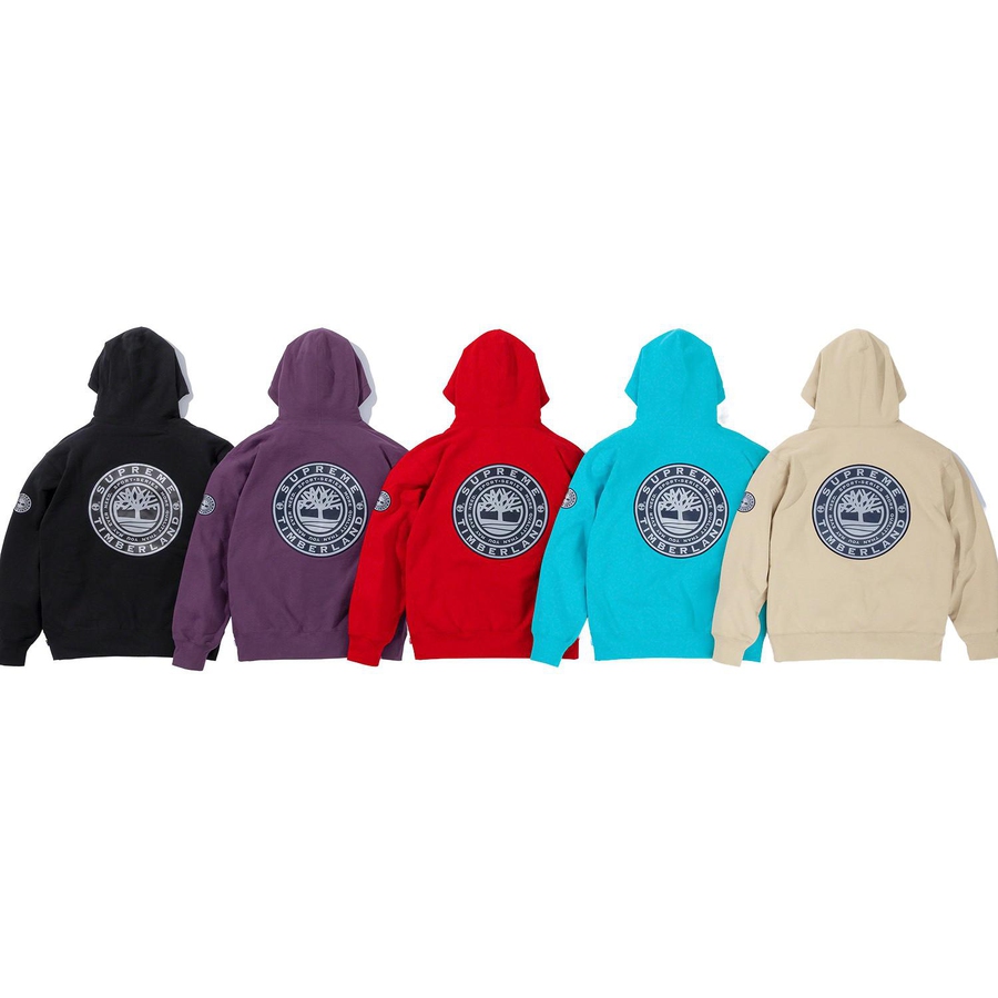 Details on Supreme Timberland Hooded Sweatshirt from fall winter
                                            2021 (Price is $168)