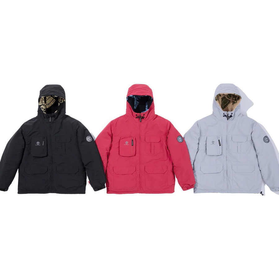 Details on Supreme Timberland Reversible Ripstop Jacket  from fall winter 2021 (Price is $248)