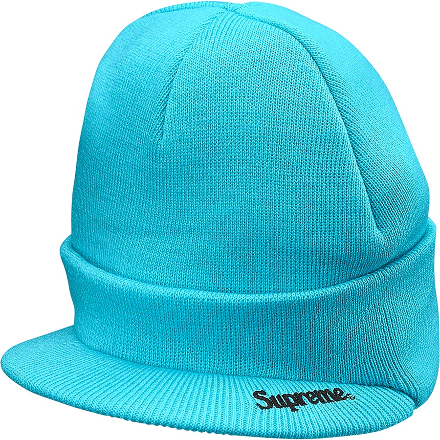 Details on Supreme Timberland Radar Beanie Blue from fall winter
                                                    2021 (Price is $38)