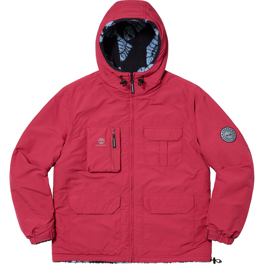 Details on Supreme Timberland Reversible Ripstop Jacket Burgundy from fall winter 2021 (Price is $248)