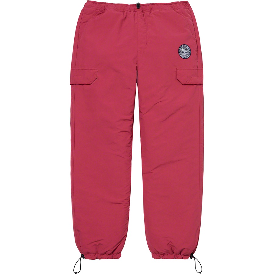 Details on Supreme Timberland Reversible Ripstop Pant Burgundy from fall winter 2021 (Price is $188)