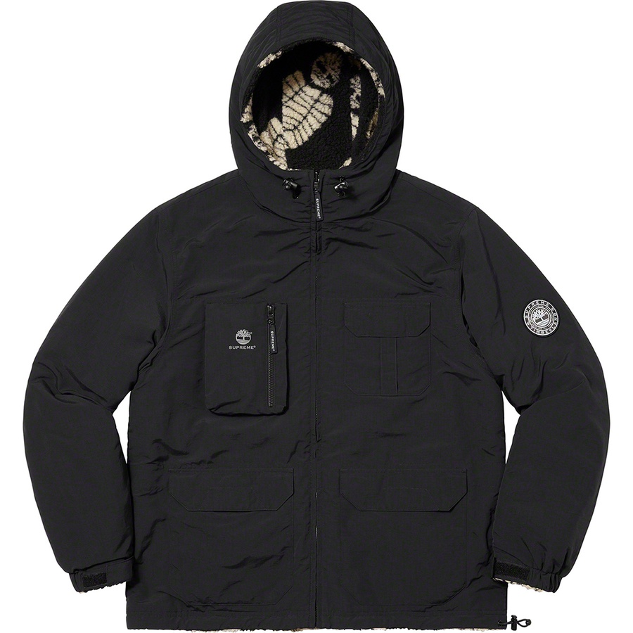 Details on Supreme Timberland Reversible Ripstop Jacket Black from fall winter
                                                    2021 (Price is $248)