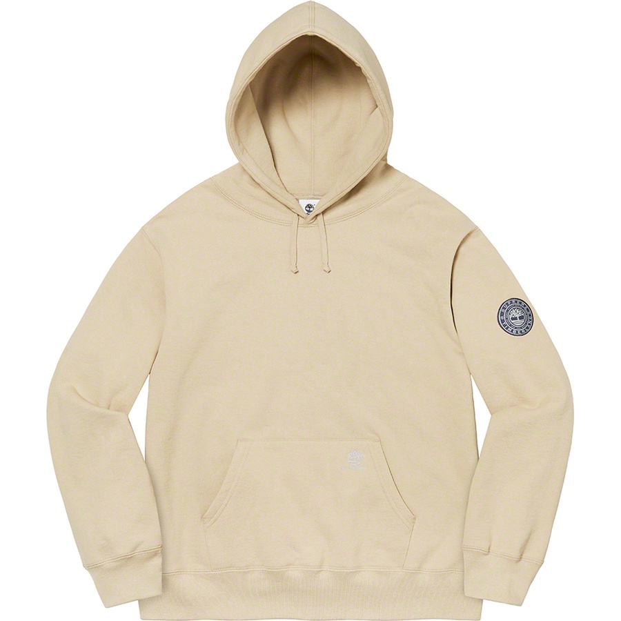 Details on Supreme Timberland Hooded Sweatshirt Taupe from fall winter
                                                    2021 (Price is $168)
