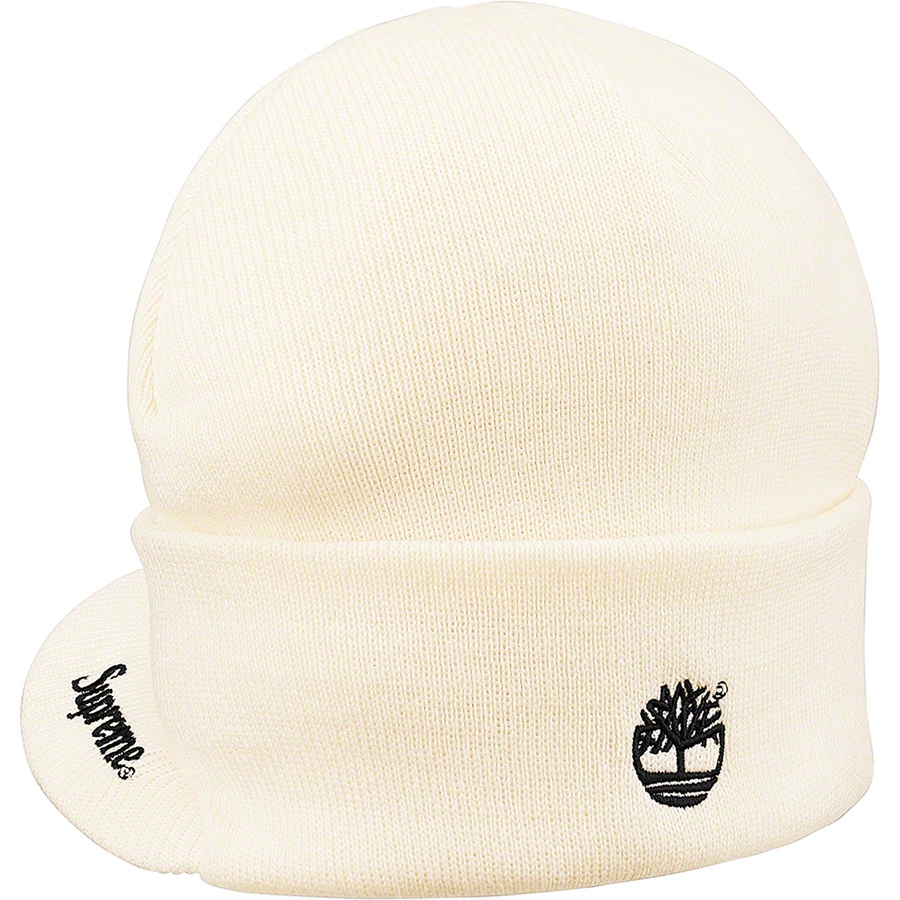 Details on Supreme Timberland Radar Beanie Cream from fall winter 2021 (Price is $38)