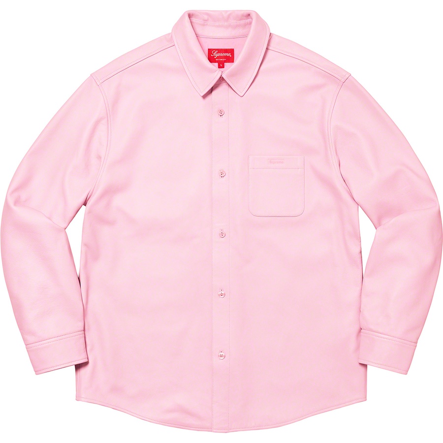 Details on Leather Shirt Pink from fall winter
                                                    2021 (Price is $298)