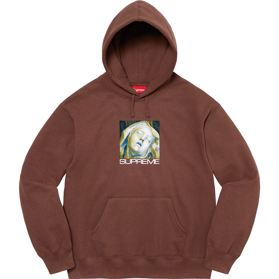 Details on Ecstasy Hooded Sweatshirt Dark Brown from fall winter 2021 (Price is $158)