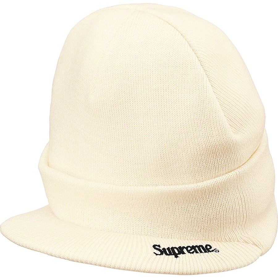Details on Supreme Timberland Radar Beanie Cream from fall winter
                                                    2021 (Price is $38)
