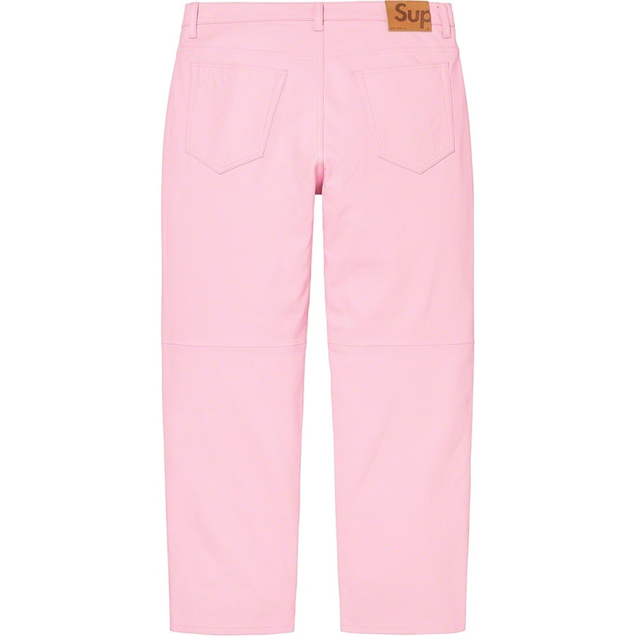 Details on Leather 5-Pocket Jean Pink from fall winter
                                                    2021 (Price is $398)