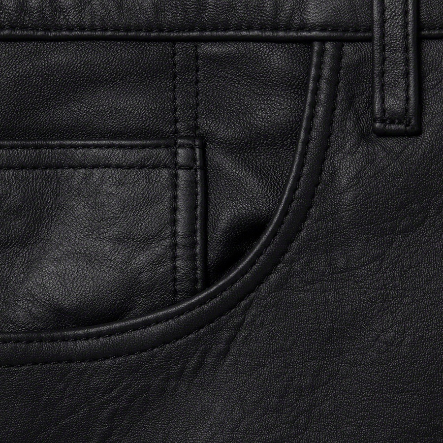 Details on Leather 5-Pocket Jean Black from fall winter 2021 (Price is $398)