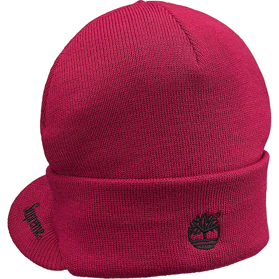 Details on Supreme Timberland Radar Beanie Burgundy from fall winter
                                                    2021 (Price is $38)