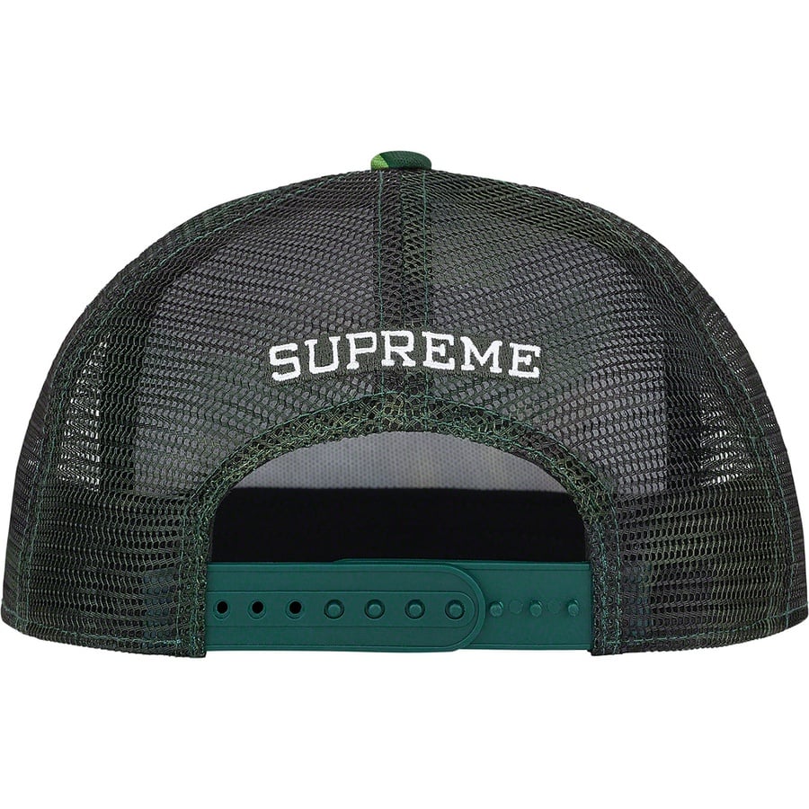 Details on Lady Pink Supreme Mesh Back 5-Panel Woodland Camo from fall winter 2021 (Price is $42)