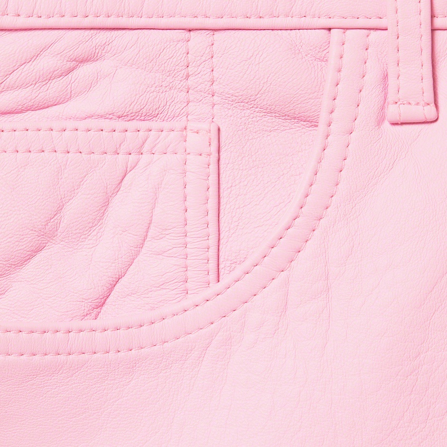 Details on Leather 5-Pocket Jean Pink from fall winter 2021 (Price is $398)