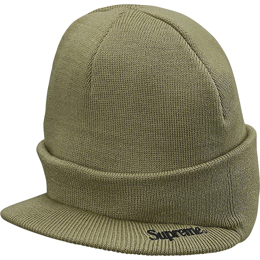 Details on Supreme Timberland Radar Beanie Olive from fall winter
                                                    2021 (Price is $38)