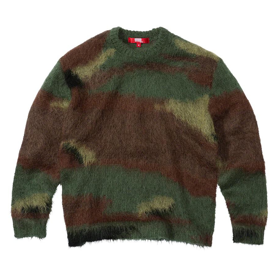 Details on Supreme JUNYA WATANABE COMME des GARÇONS MAN Brushed Camo Sweater  from fall winter
                                                    2021 (Price is $248)