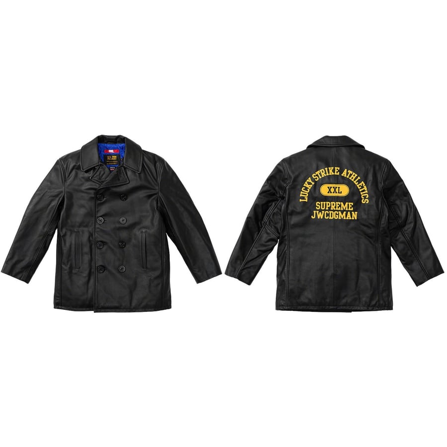 Supreme Supreme JUNYA WATANABECOMME des GARÇONS MAN SchottLeather Peacoat for fall winter 21 season