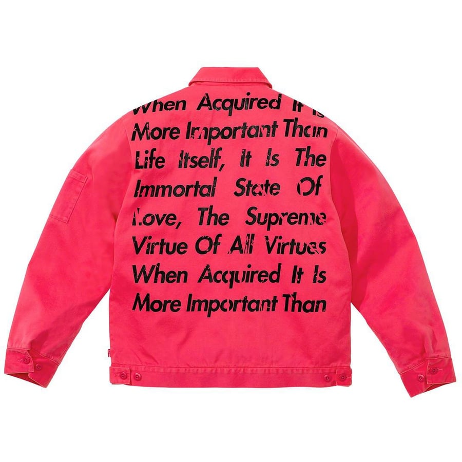 Details on Supreme JUNYA WATANABE COMME des GARÇONS MAN Printed Work Jacket  from fall winter
                                                    2021 (Price is $288)